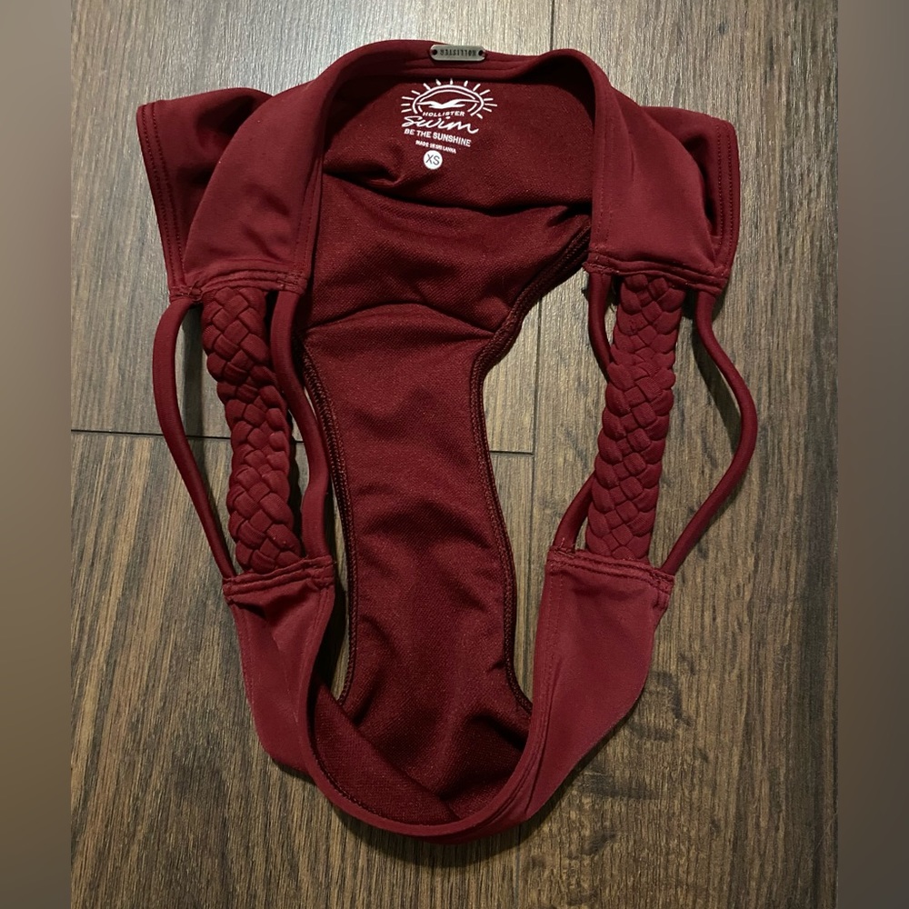 Junior’s Hollister Burgundy Braided Waist Swim Bottom XS - Picture 6 of 9